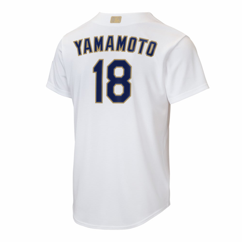Yoshinobu Yamamoto Los Angeles Dodgers Youth 2026 Gold Collection Home Replica Jersey White | Nike