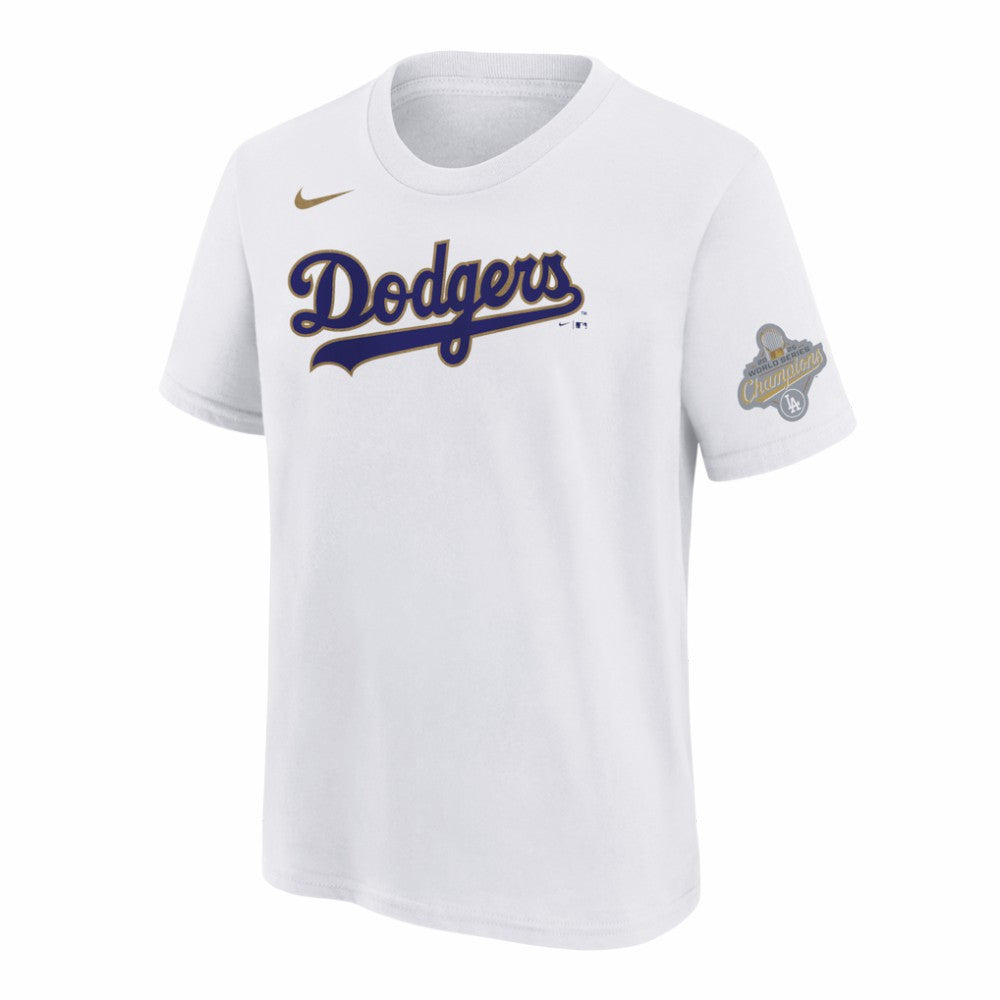 Mookie Betts Los Angeles Dodgers Youth 2026 Gold Collection Name & Number T-Shirt White | Nike