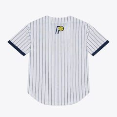 Indiana Pacers Mitchell & Ness Head Coach Pinstripe Mesh Full-Button Baseball Jersey - White