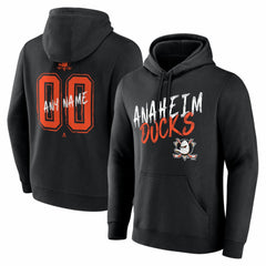 Anaheim Ducks Hustle Personalized Name & Number Hoodie Black