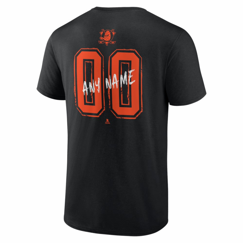 Anaheim Ducks Hustle Personalized Name & Number T-Shirt Black