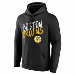 Boston Bruins Big & Tall Hustle Personalized Name & Number Hoodie Black