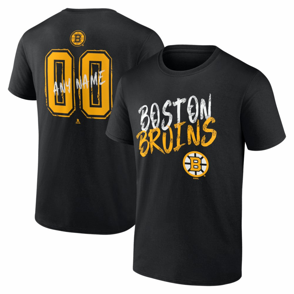 Boston Bruins Hustle Personalized Name & Number T-Shirt Black