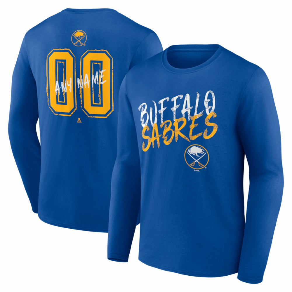 Buffalo Sabres Hustle Personalized Name & Number Long Sleeve T-Shirt Royal