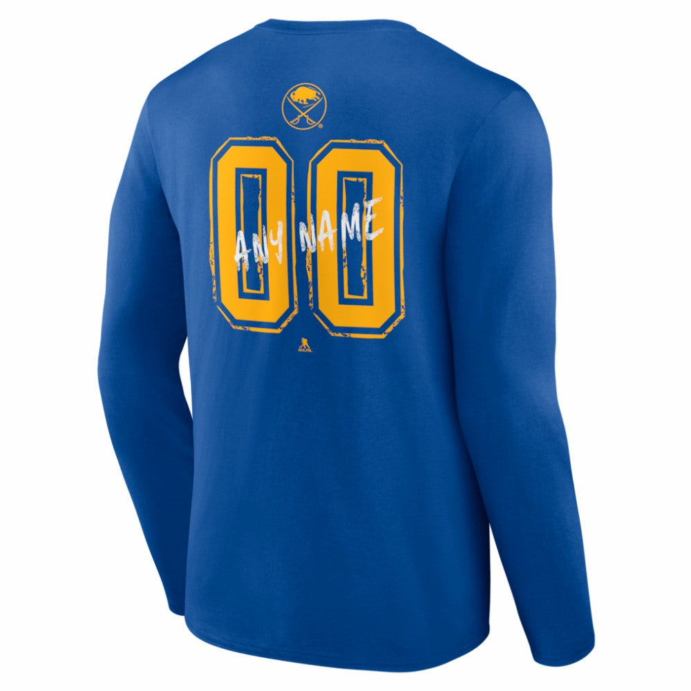 Buffalo Sabres Hustle Personalized Name & Number Long Sleeve T-Shirt Royal