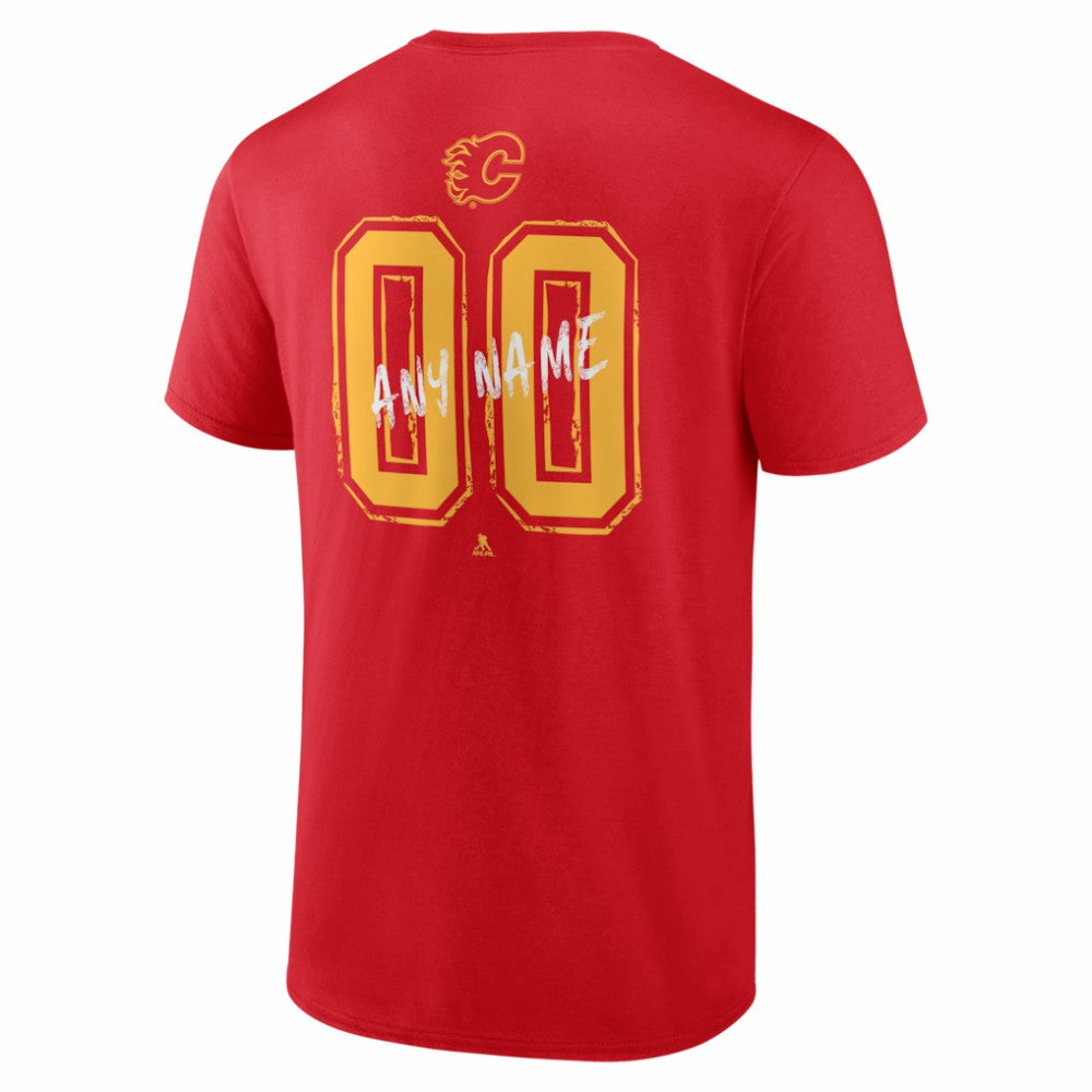 Calgary Flames Big & Tall Hustle Personalized Name & Number T-Shirt Red
