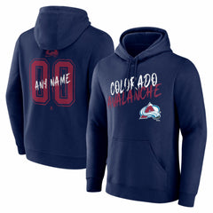 Colorado Avalanche Big & Tall Hustle Personalized Name & Number Hoodie Navy
