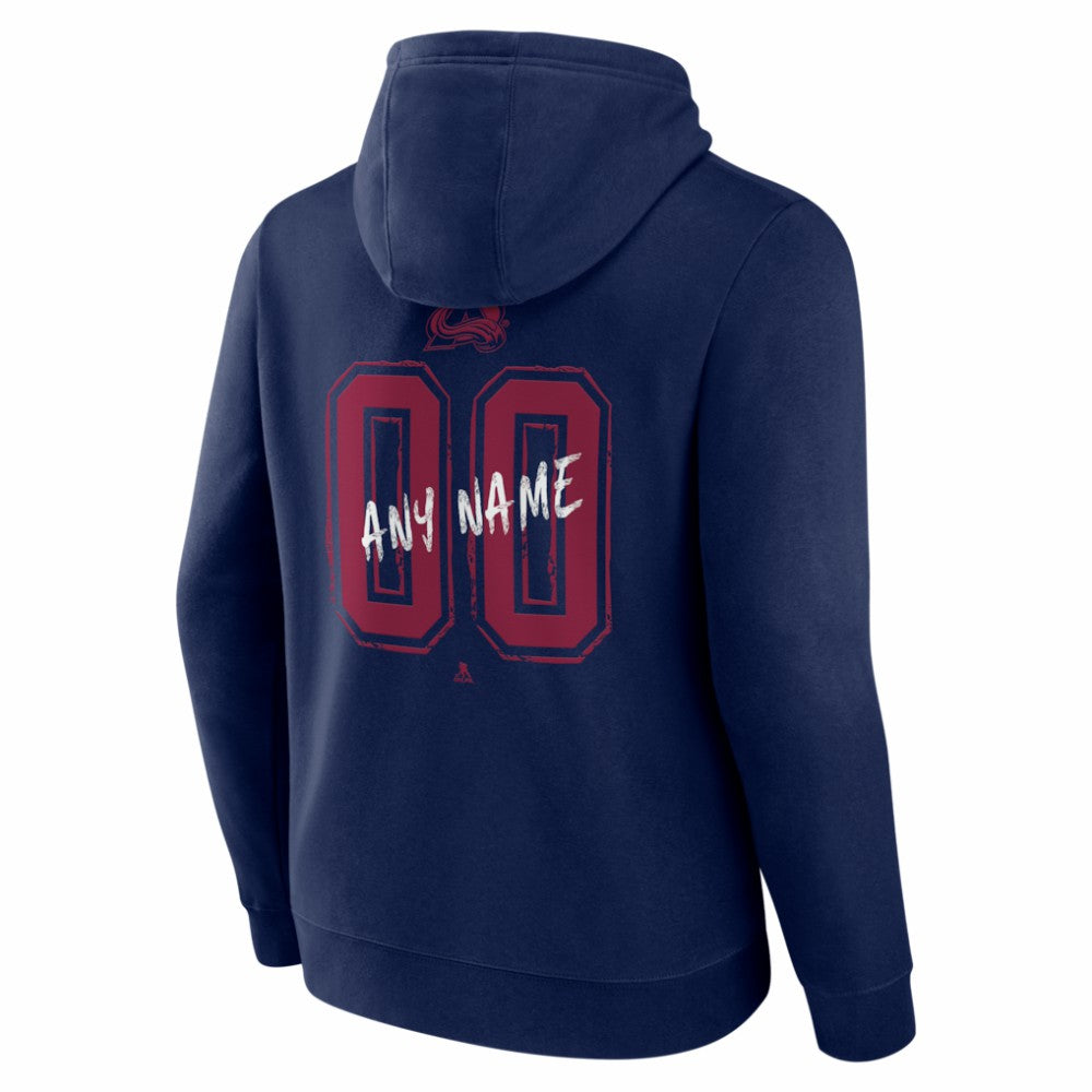 Colorado Avalanche Big & Tall Hustle Personalized Name & Number Hoodie Navy