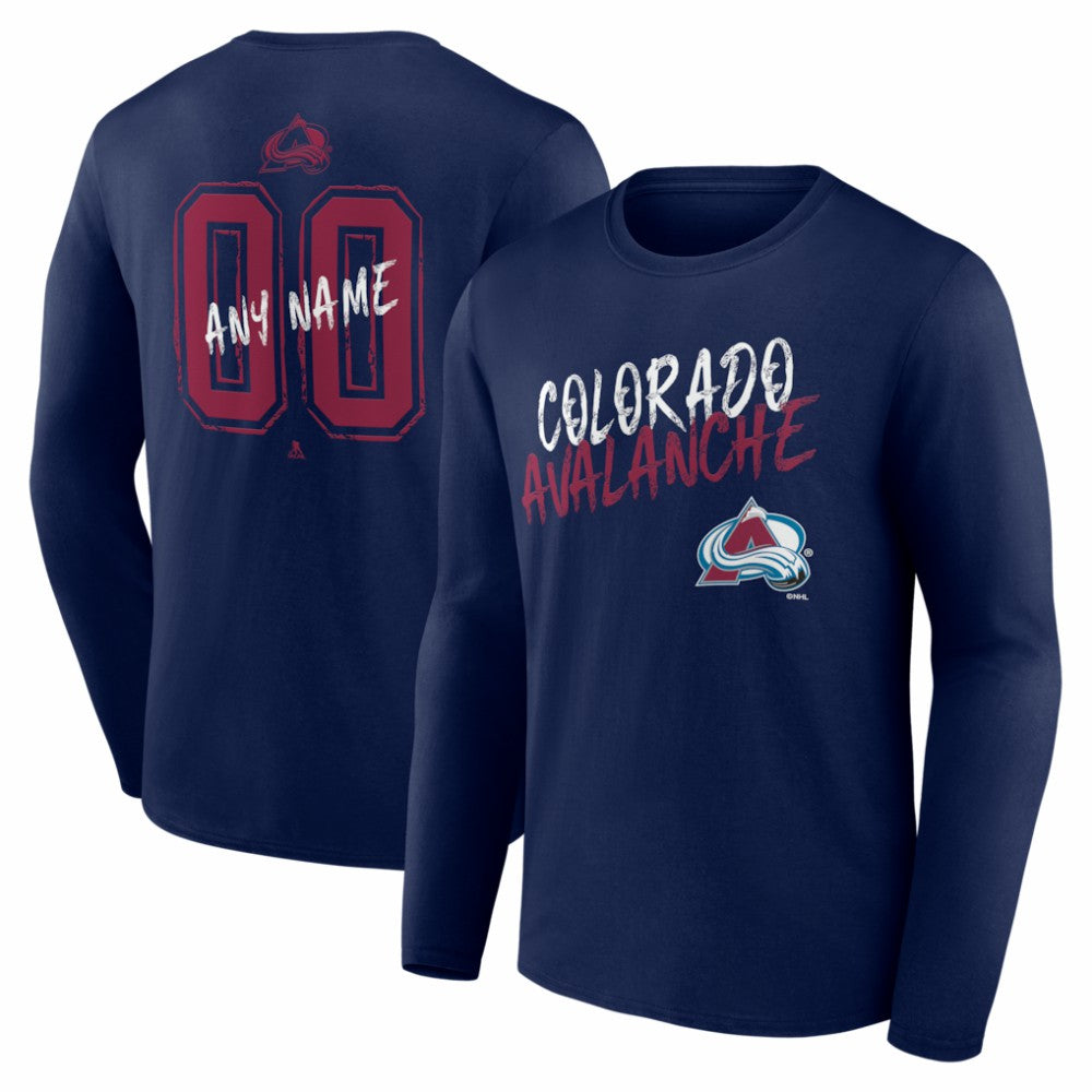 Colorado Avalanche Hustle Personalized Name & Number Long Sleeve T-Shirt Navy