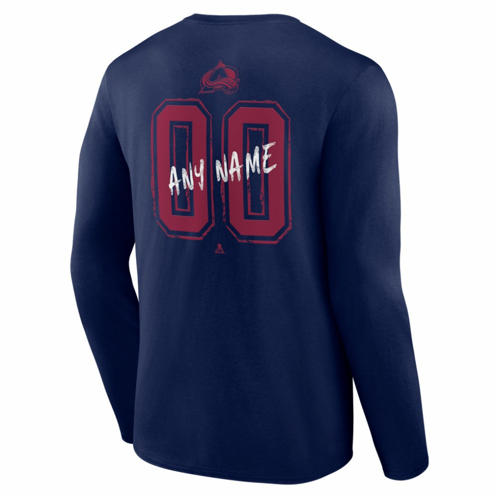 Colorado Avalanche Hustle Personalized Name & Number Long Sleeve T-Shirt Navy