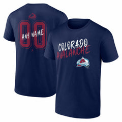 Colorado Avalanche Hustle Personalized Name & Number T-Shirt Navy