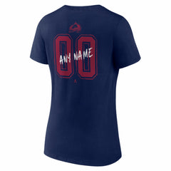 Colorado Avalanche Women's Hustle Personalized Name & Number V-Neck T-Shirt Navy