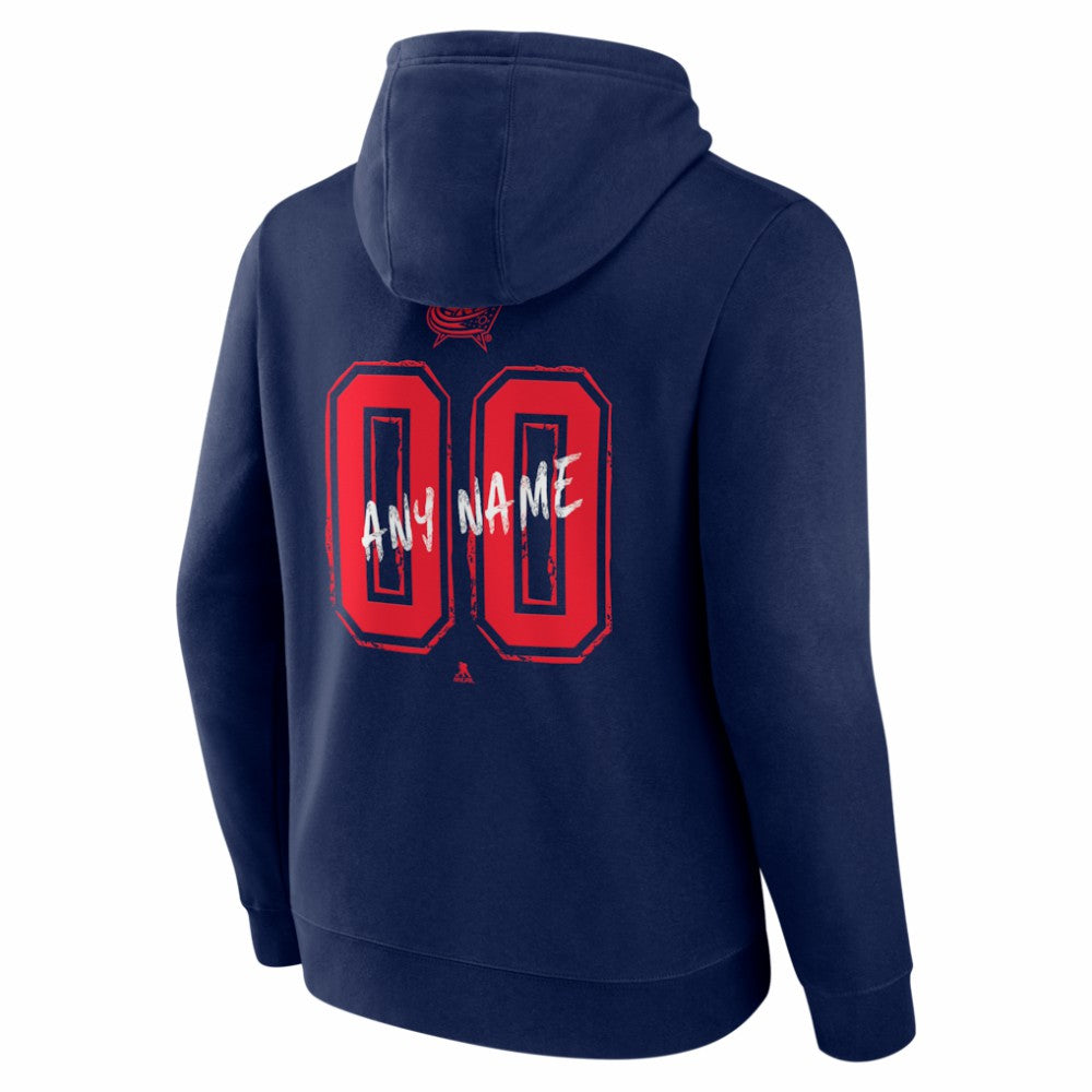 Columbus Blue Jackets Big & Tall Hustle Personalized Name & Number Hoodie Navy