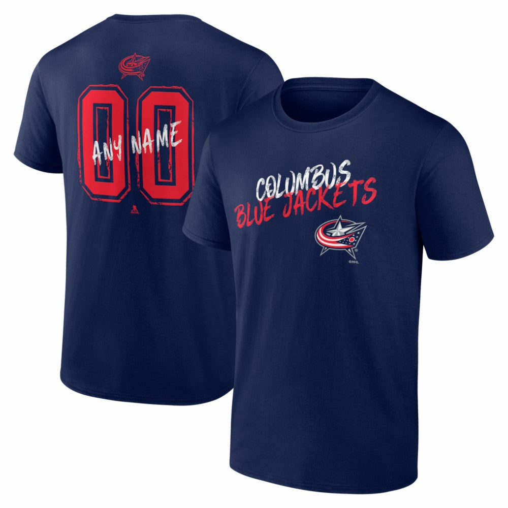 Columbus Blue Jackets Big & Tall Hustle Personalized Name & Number T-Shirt Navy