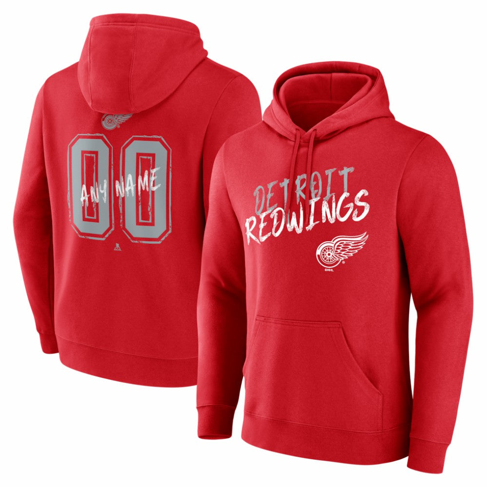 Detroit Red Wings Hustle Personalized Name & Number Hoodie Red