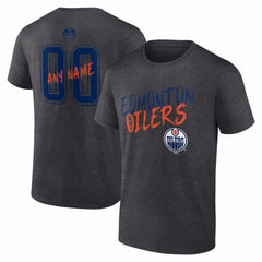Edmonton Oilers Big & Tall Hustle Personalized Name & Number T-Shirt Charcoal
