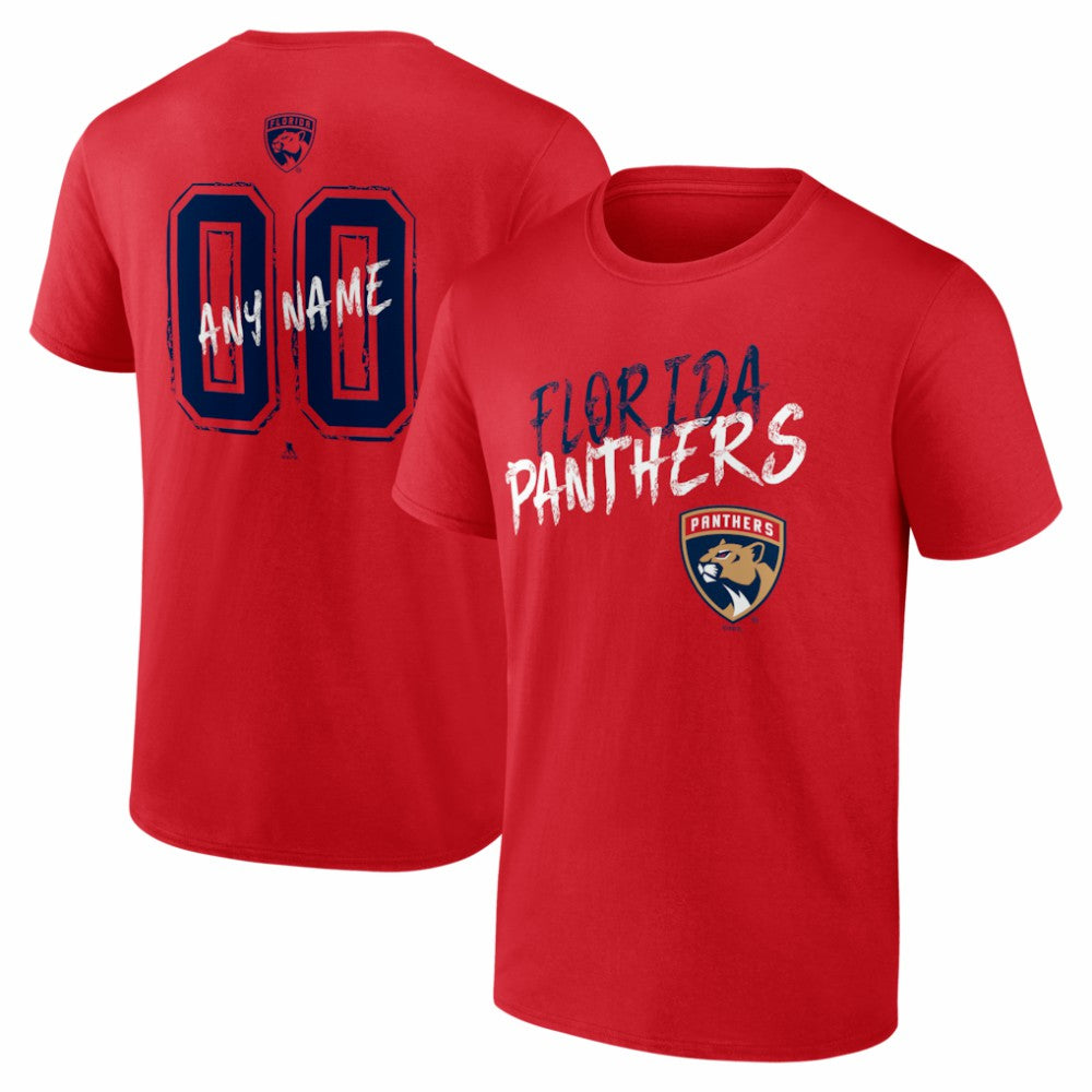 Florida Panthers Hustle Personalized Name & Number T-Shirt Red