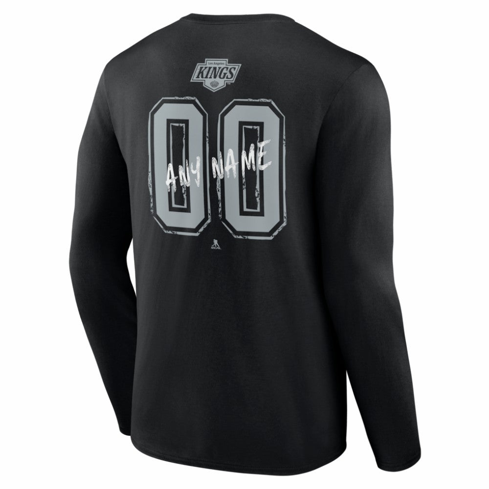 Los Angeles Kings Hustle Personalized Name & Number Long Sleeve T-Shirt Black