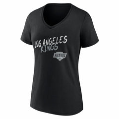 Los Angeles Kings Women's Hustle Personalized Name & Number V-Neck T-Shirt Black