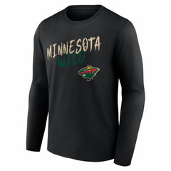 Minnesota Wild Hustle Personalized Name & Number Long Sleeve T-Shirt Black