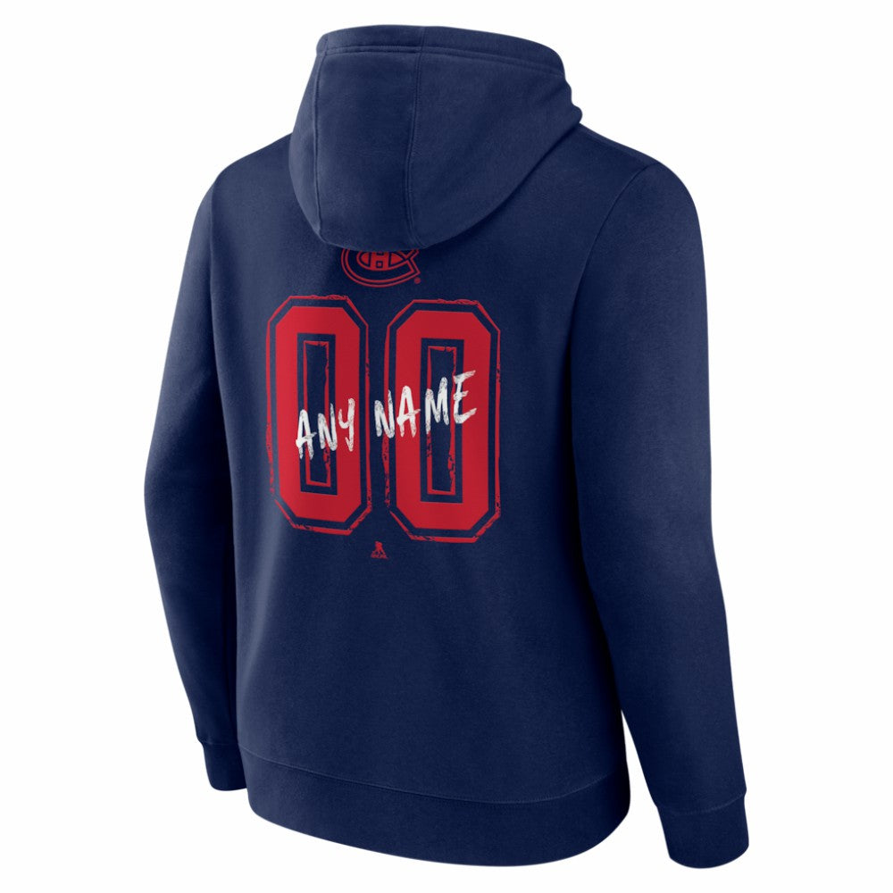Montreal Canadiens Big & Tall Hustle Personalized Name & Number Hoodie Navy
