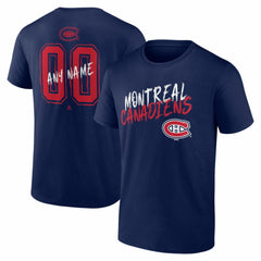 Montreal Canadiens Hustle Personalized Name & Number T-Shirt Navy