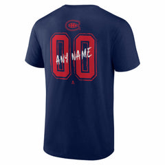 Montreal Canadiens Hustle Personalized Name & Number T-Shirt Navy