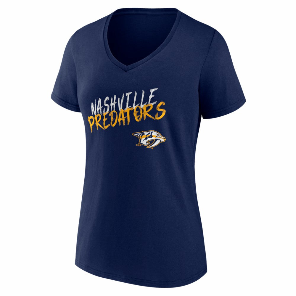 Nashville Predators Women's Hustle Personalized Name & Number V-Neck T-Shirt Navy