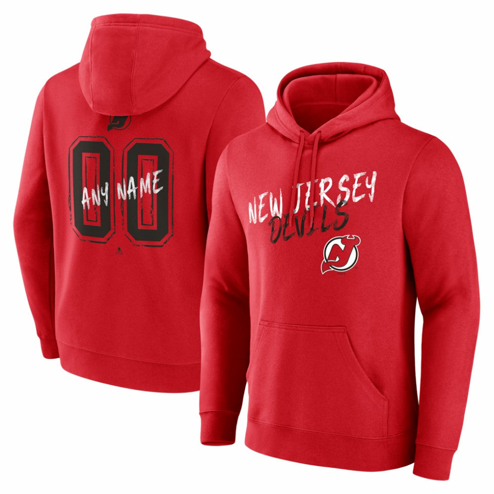 New Jersey Devils Hustle Personalized Name & Number Hoodie Red
