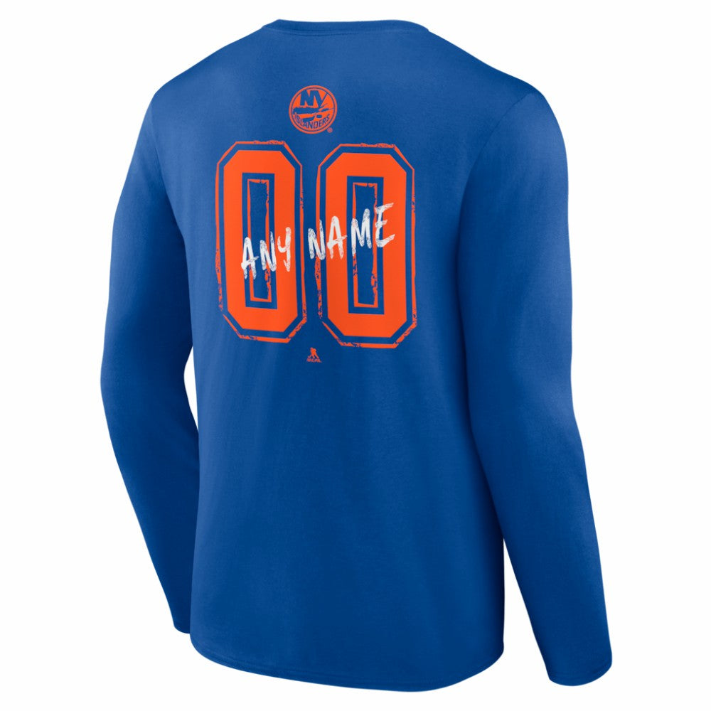 New York Islanders Hustle Personalized Name & Number Long Sleeve T-Shirt Royal