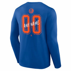 New York Islanders Hustle Personalized Name & Number Long Sleeve T-Shirt Royal