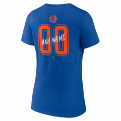 New York Islanders Women's Hustle Personalized Name & Number V-Neck T-Shirt Royal
