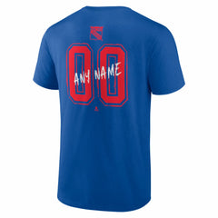 New York Rangers Big & Tall Hustle Personalized Name & Number T-Shirt Blue