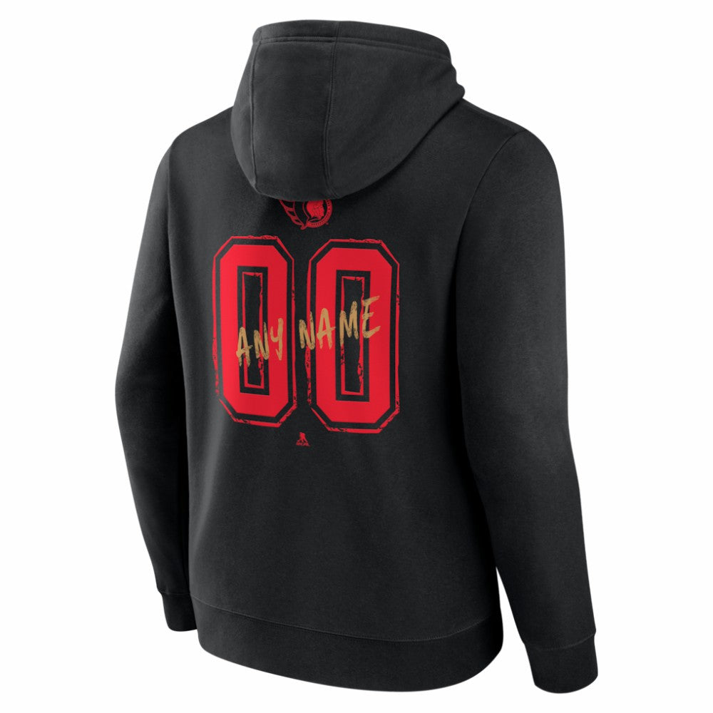 Ottawa Senators Big & Tall Hustle Personalized Name & Number Hoodie Black