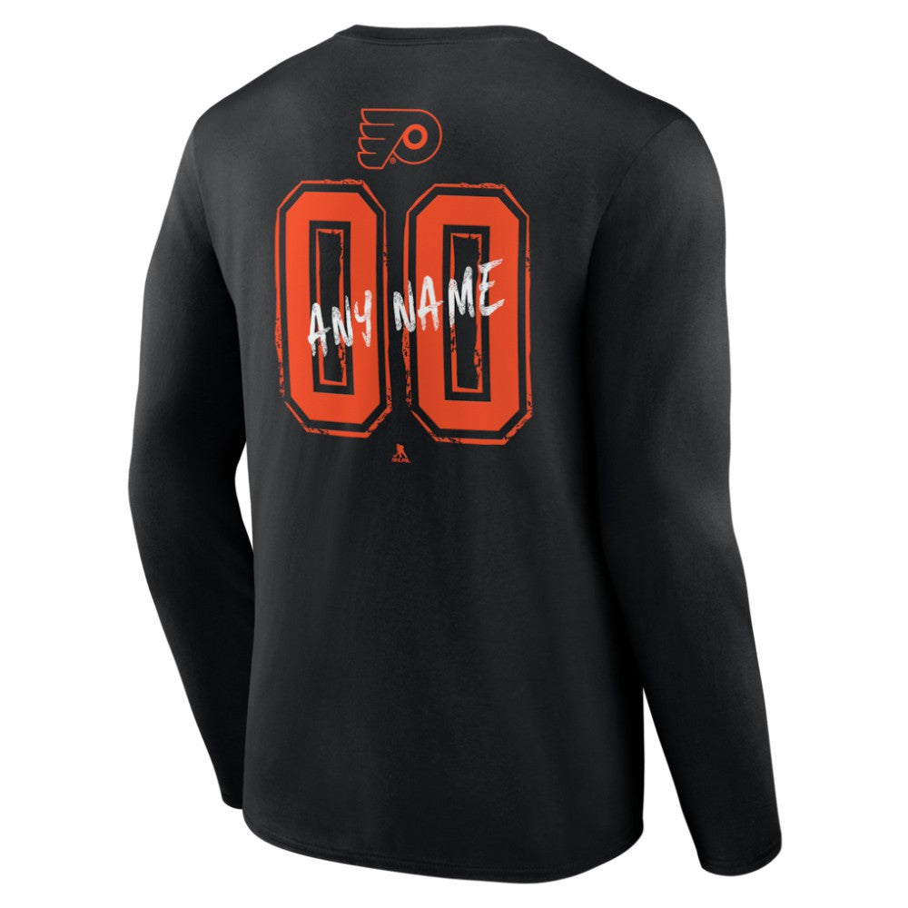 Philadelphia Flyers Hustle Personalized Name & Number Long Sleeve T-Shirt Black