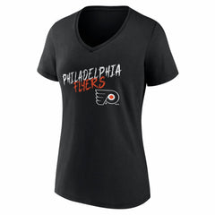 Philadelphia Flyers Women's Hustle Personalized Name & Number V-Neck T-Shirt Black