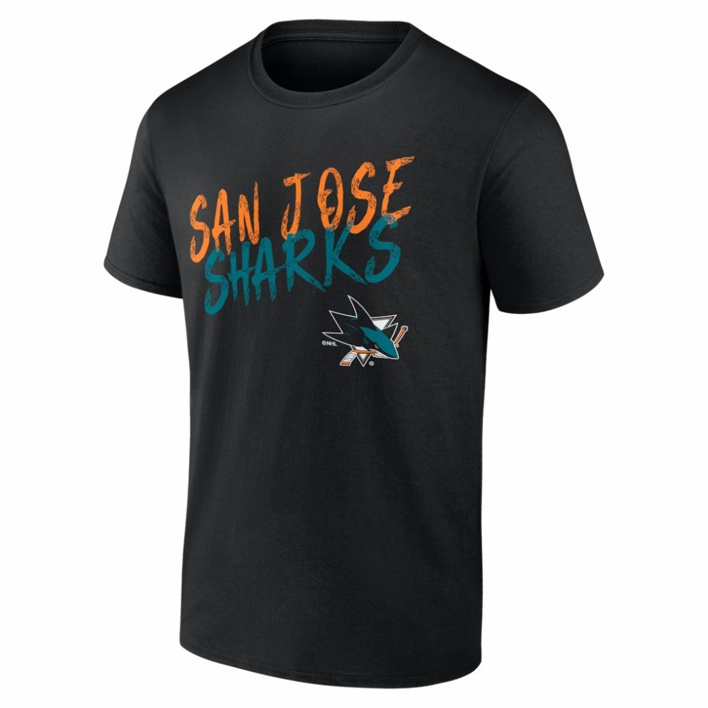 San Jose Sharks Big & Tall Hustle Personalized Name & Number T-Shirt Black