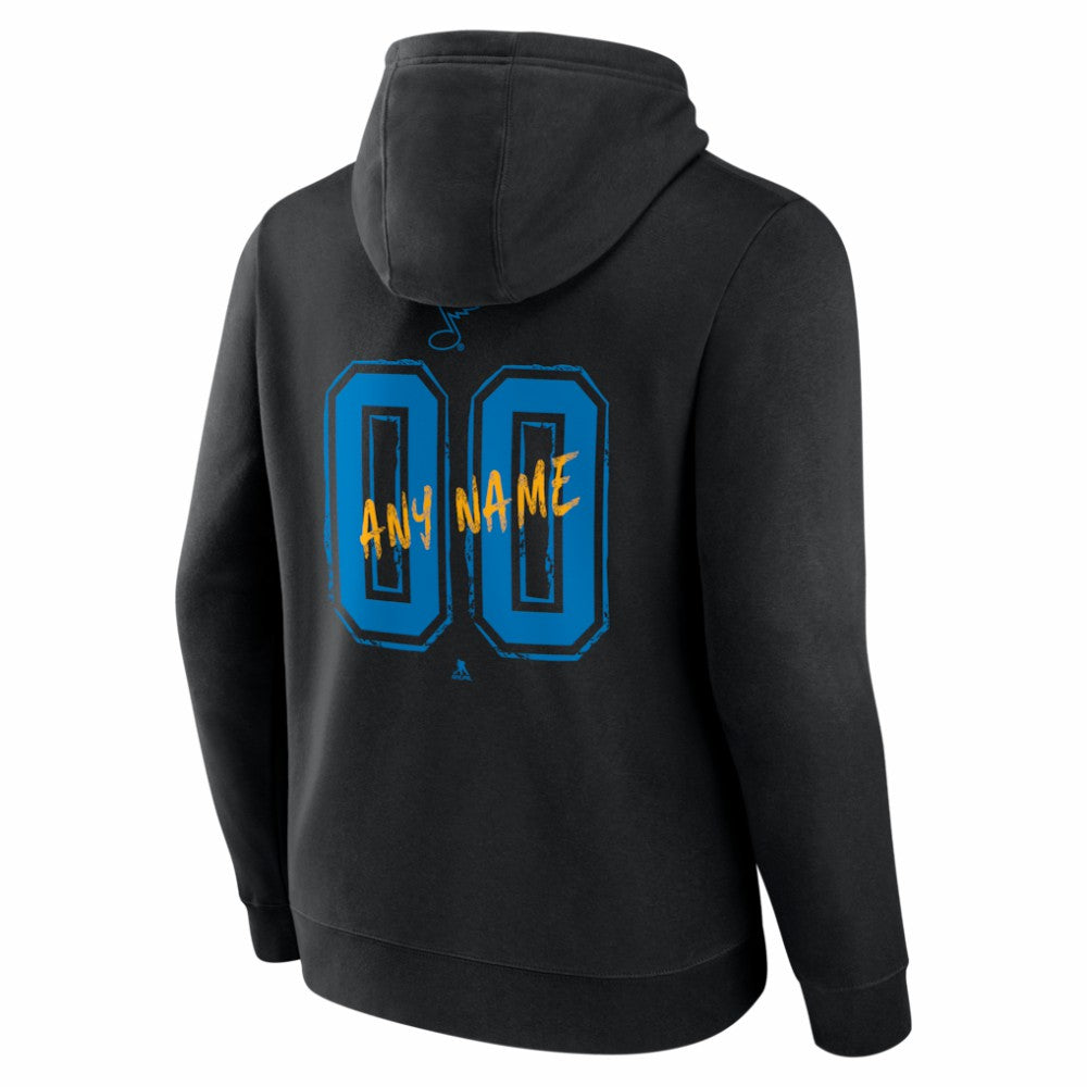 St. Louis Blues Big & Tall Hustle Personalized Name & Number Hoodie Black