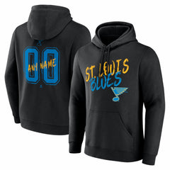 St. Louis Blues Hustle Personalized Name & Number Hoodie Black