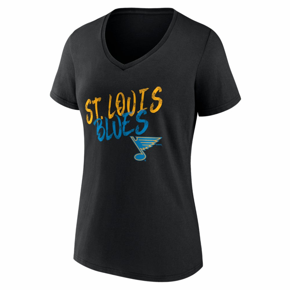 St. Louis Blues Women's Hustle Personalized Name & Number V-Neck T-Shirt Black