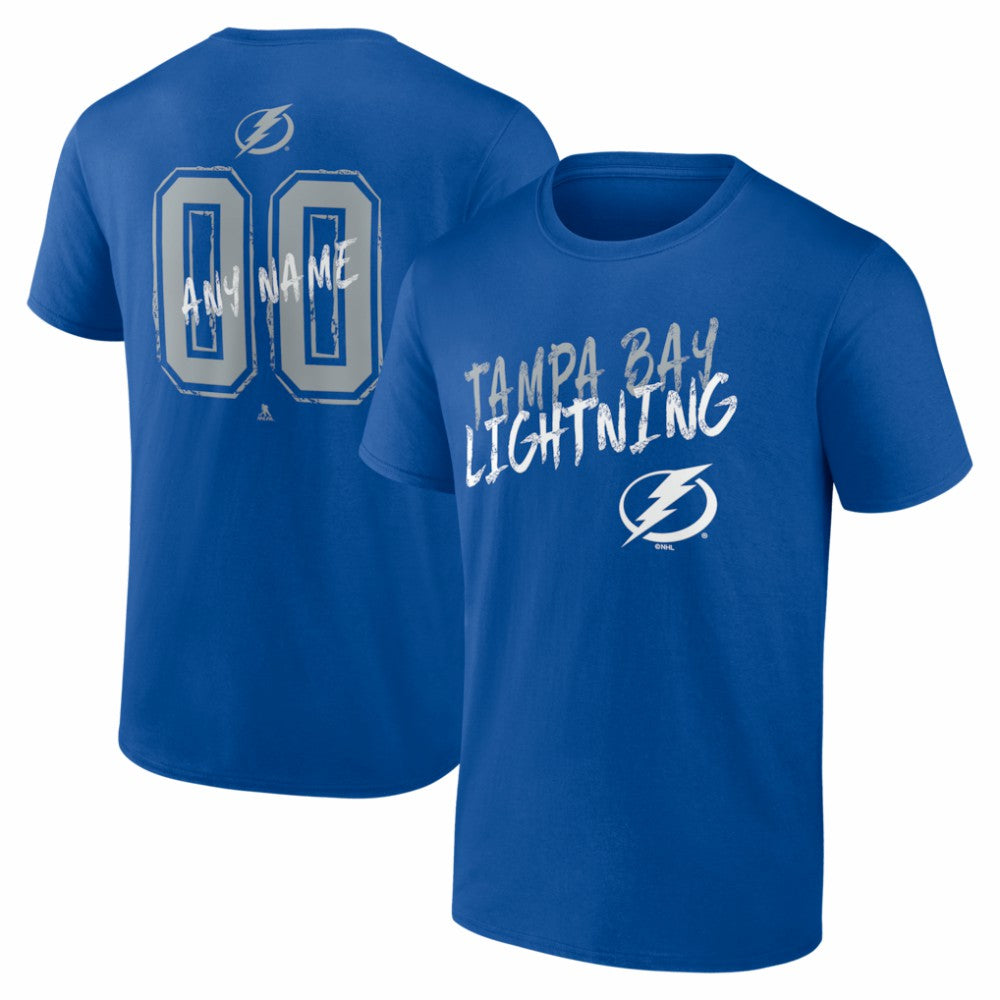 Tampa Bay Lightning Hustle Personalized Name & Number T-Shirt Blue
