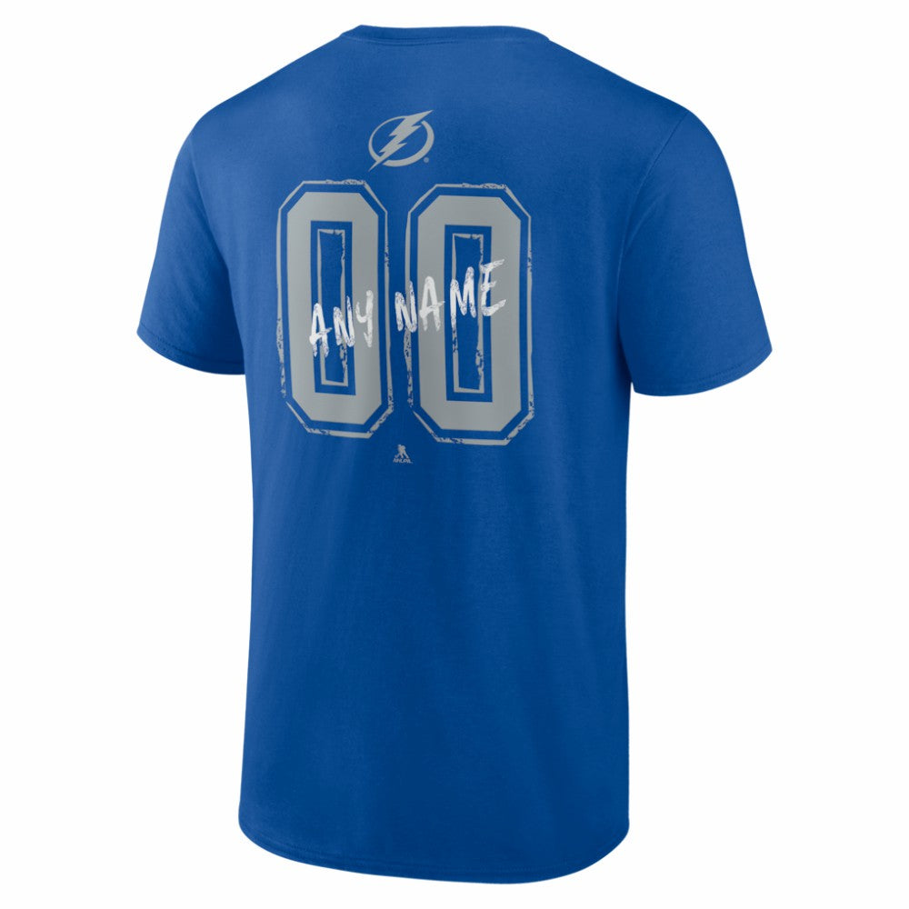 Tampa Bay Lightning Hustle Personalized Name & Number T-Shirt Blue