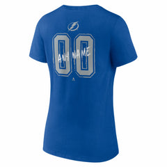 Tampa Bay Lightning Women's Hustle Personalized Name & Number V-Neck T-Shirt Blue