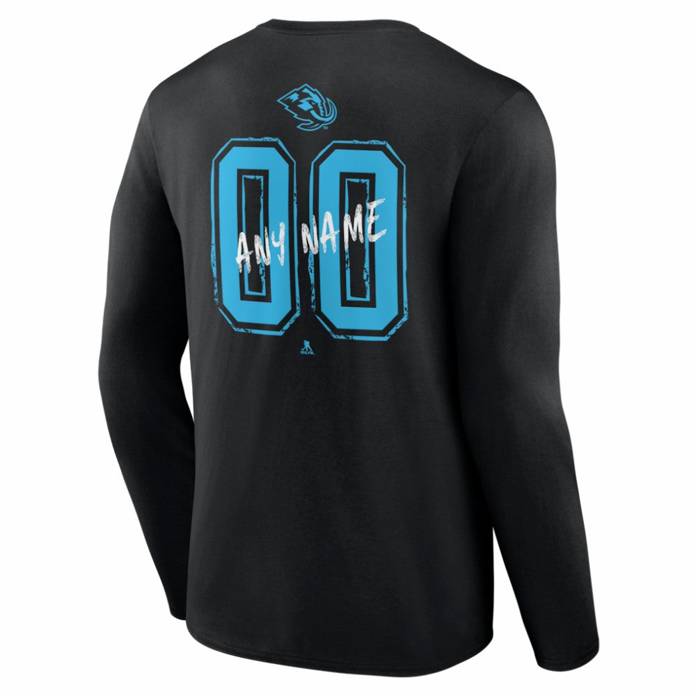 Utah Mammoth Hustle Personalized Name & Number Long Sleeve T-Shirt Black