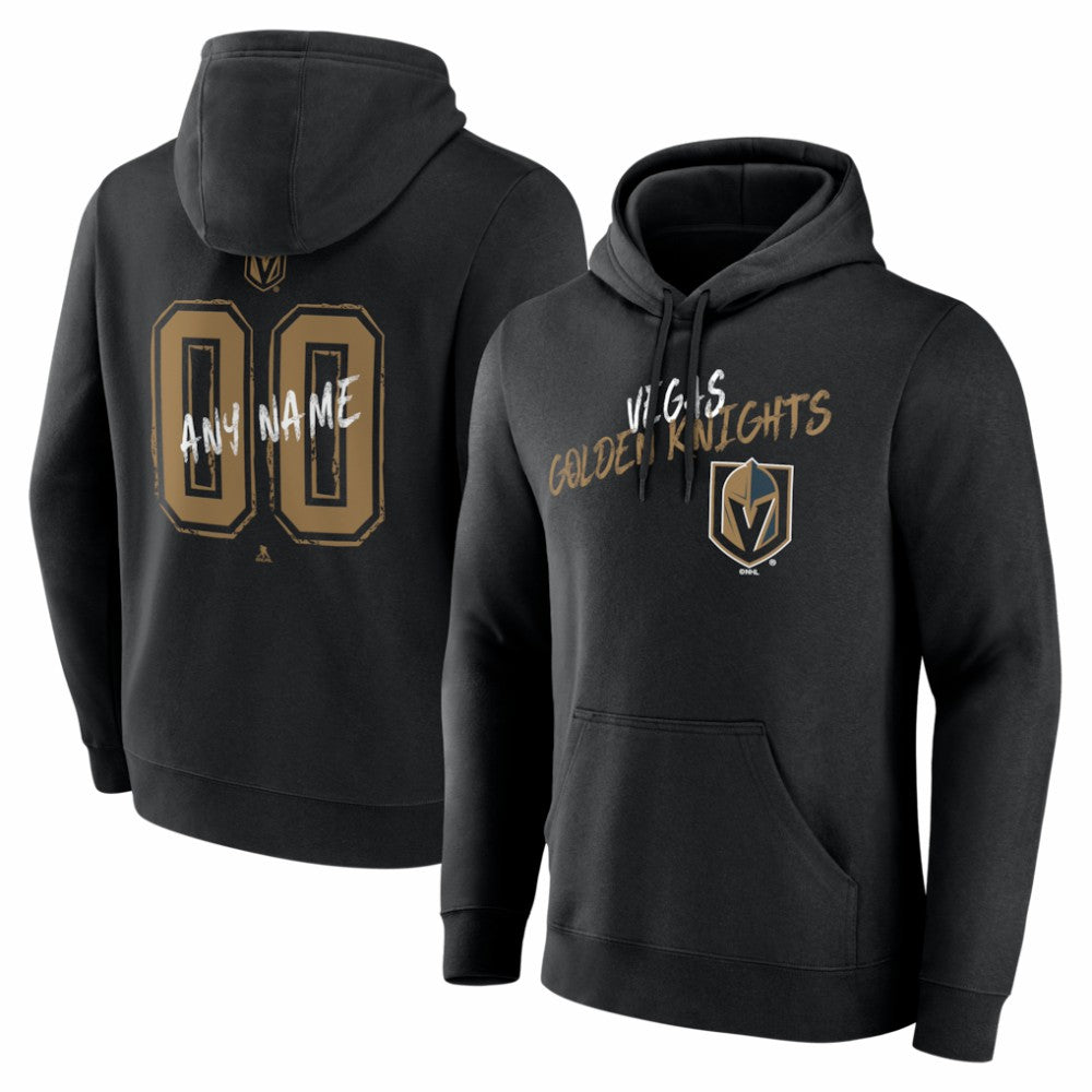 Vegas Golden Knights Hustle Personalized Name & Number Hoodie Black