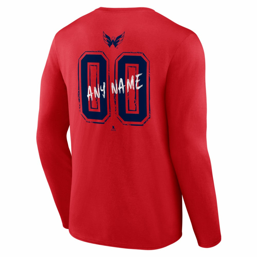 Washington Capitals Hustle Personalized Name & Number Long Sleeve T-Shirt Red