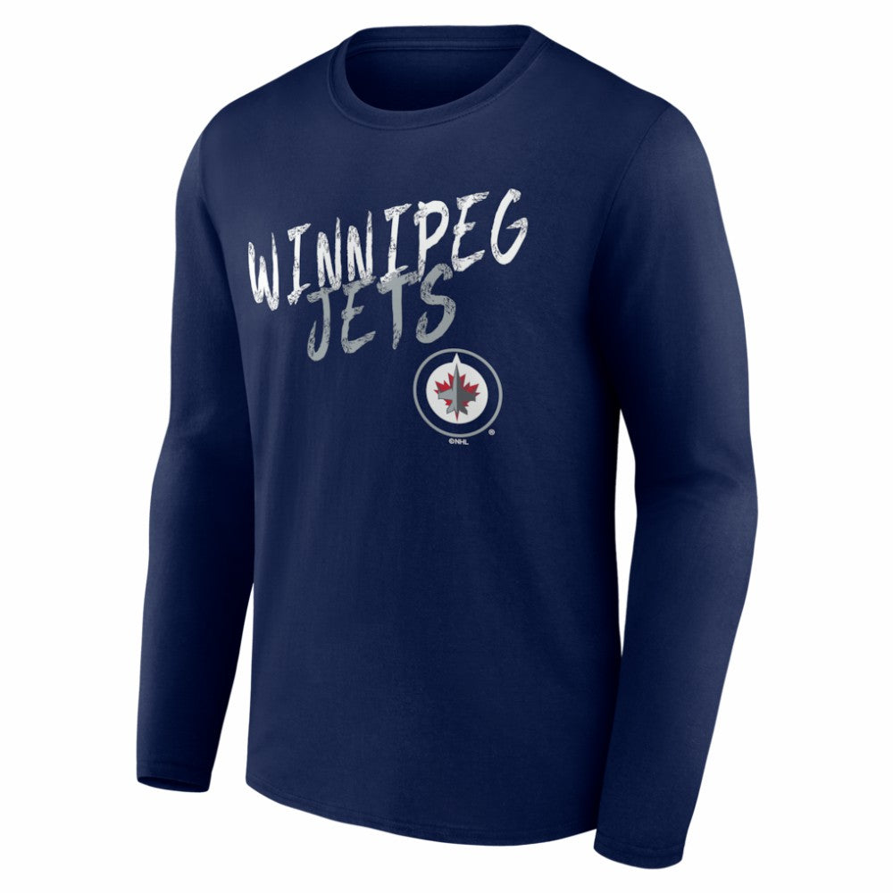 Winnipeg Jets Hustle Personalized Name & Number Long Sleeve T-Shirt Navy