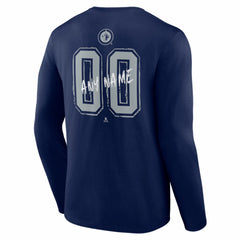 Winnipeg Jets Hustle Personalized Name & Number Long Sleeve T-Shirt Navy
