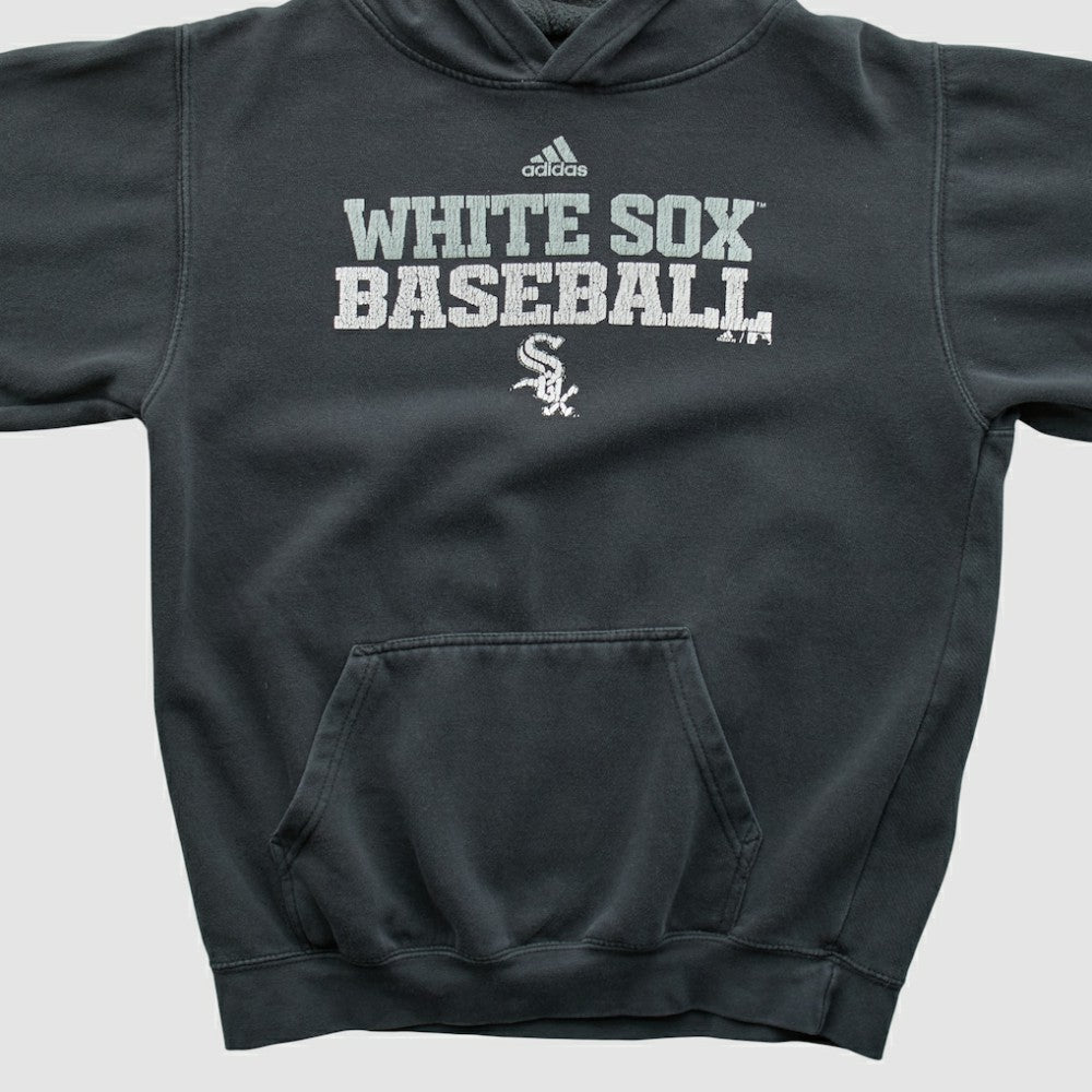 Chicago White Sox Adidas 2010s Hooded Pullover Sweatshirt Charcoal Vintage
