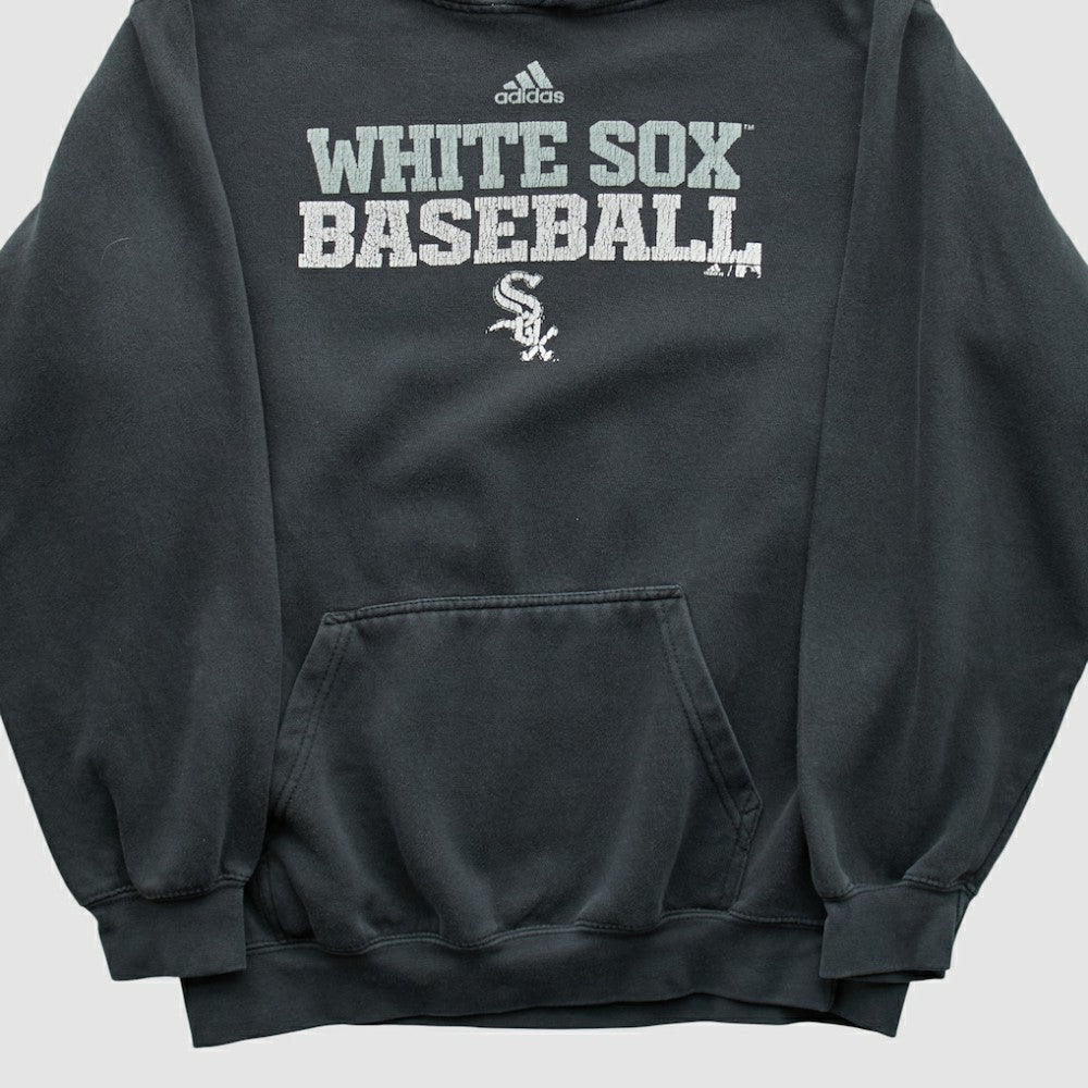 Chicago White Sox Adidas 2010s Hooded Pullover Sweatshirt Charcoal Vintage